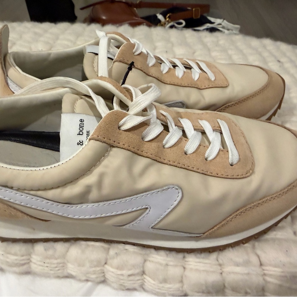 Rag & Bone Women's Beige and White Sneakers